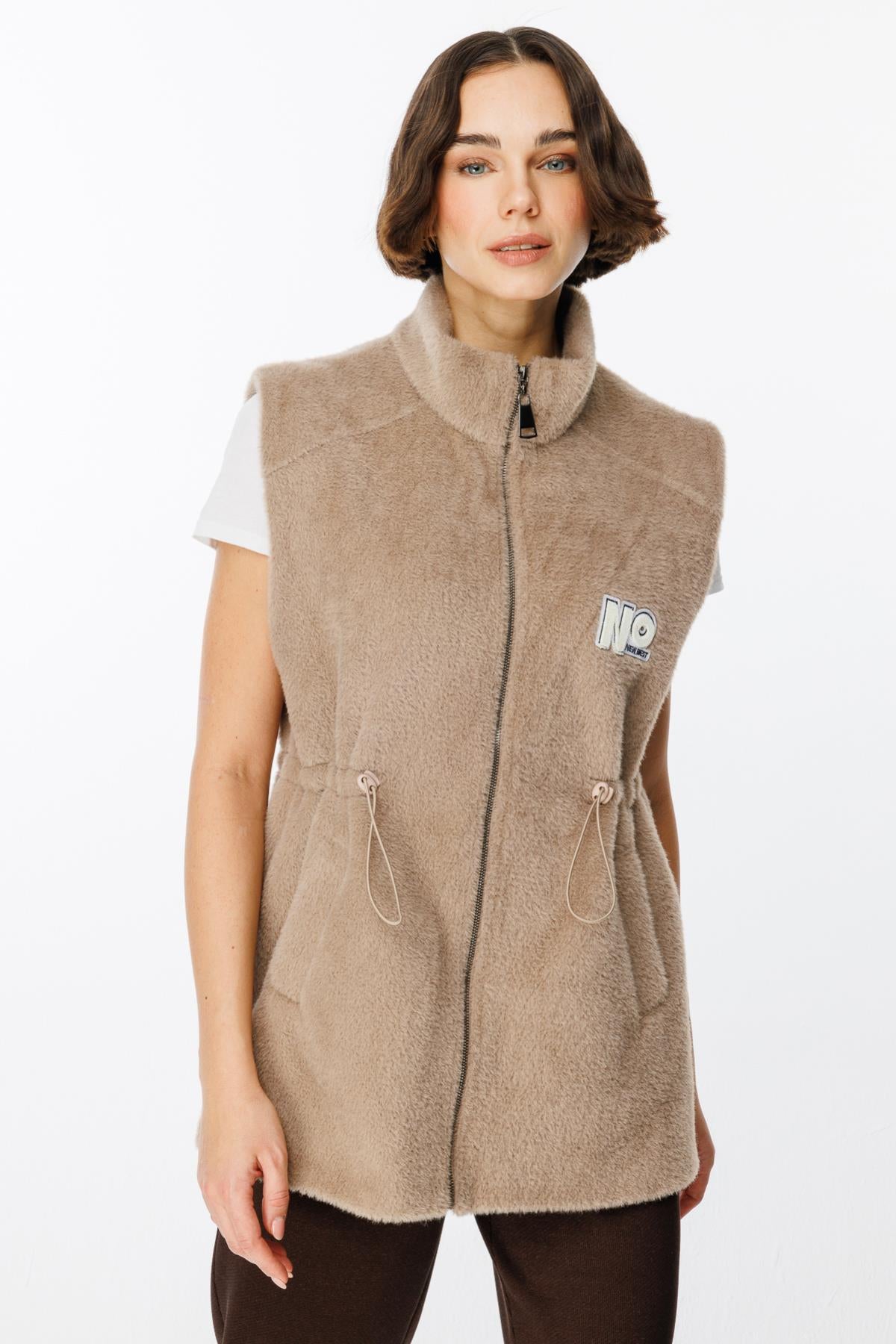 Elastic Waist Plush Vest