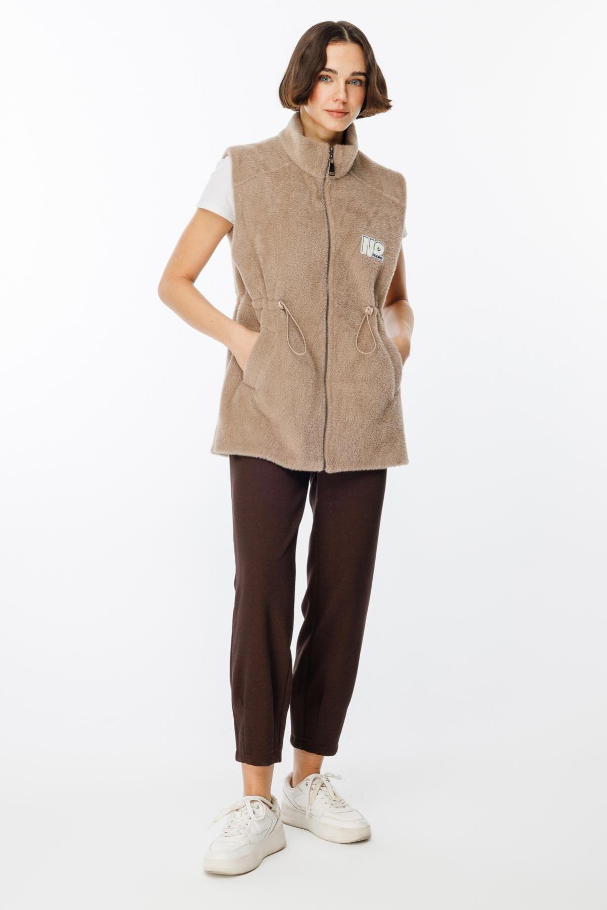 Elastic Waist Plush Vest