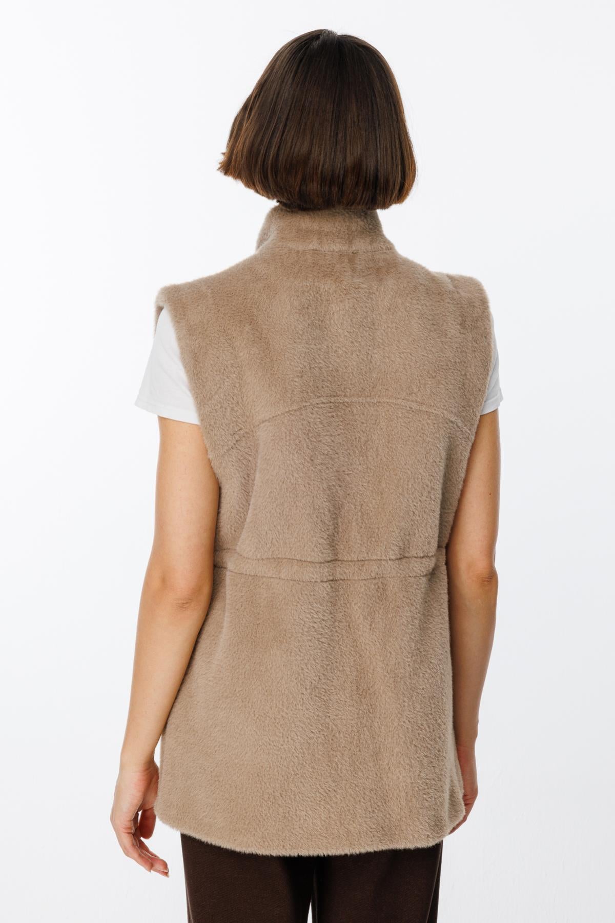 Elastic Waist Plush Vest