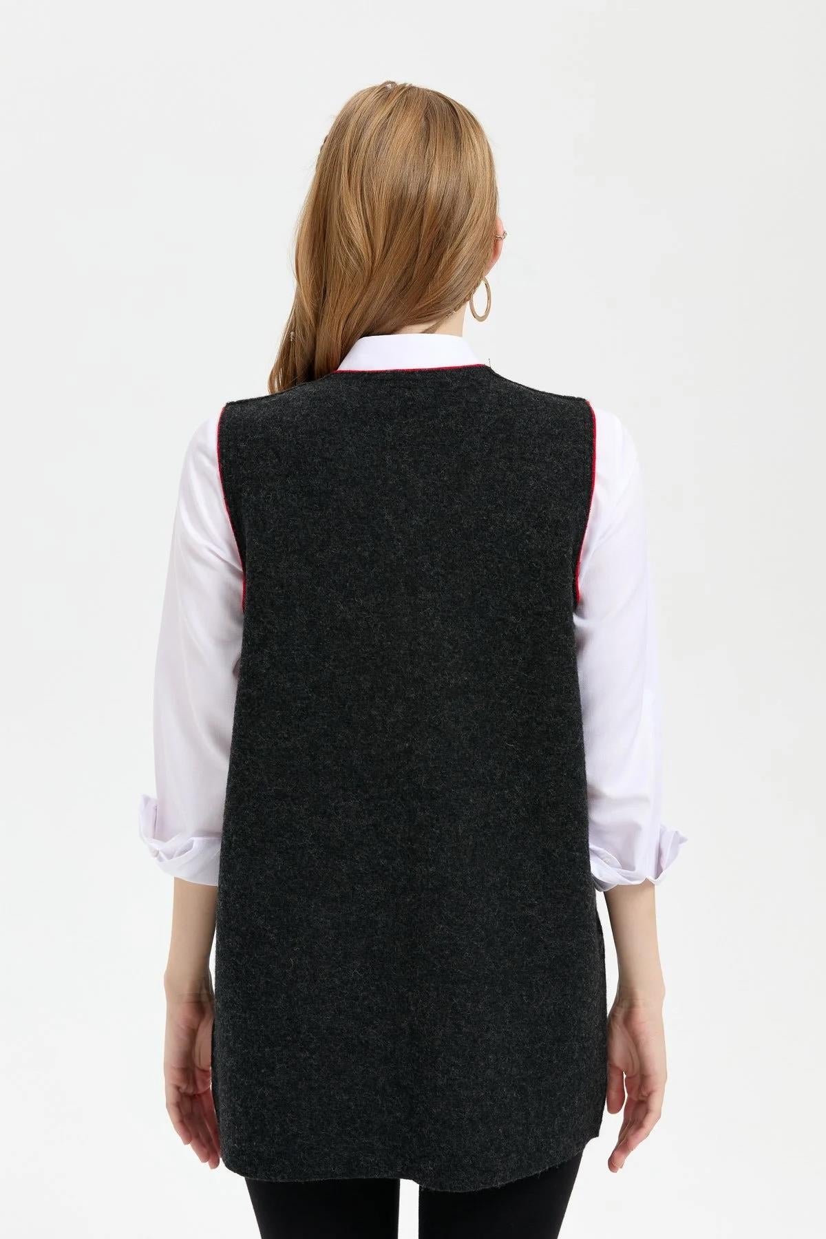 Women's Knitwear Open Front Arabboy Wool Vest 