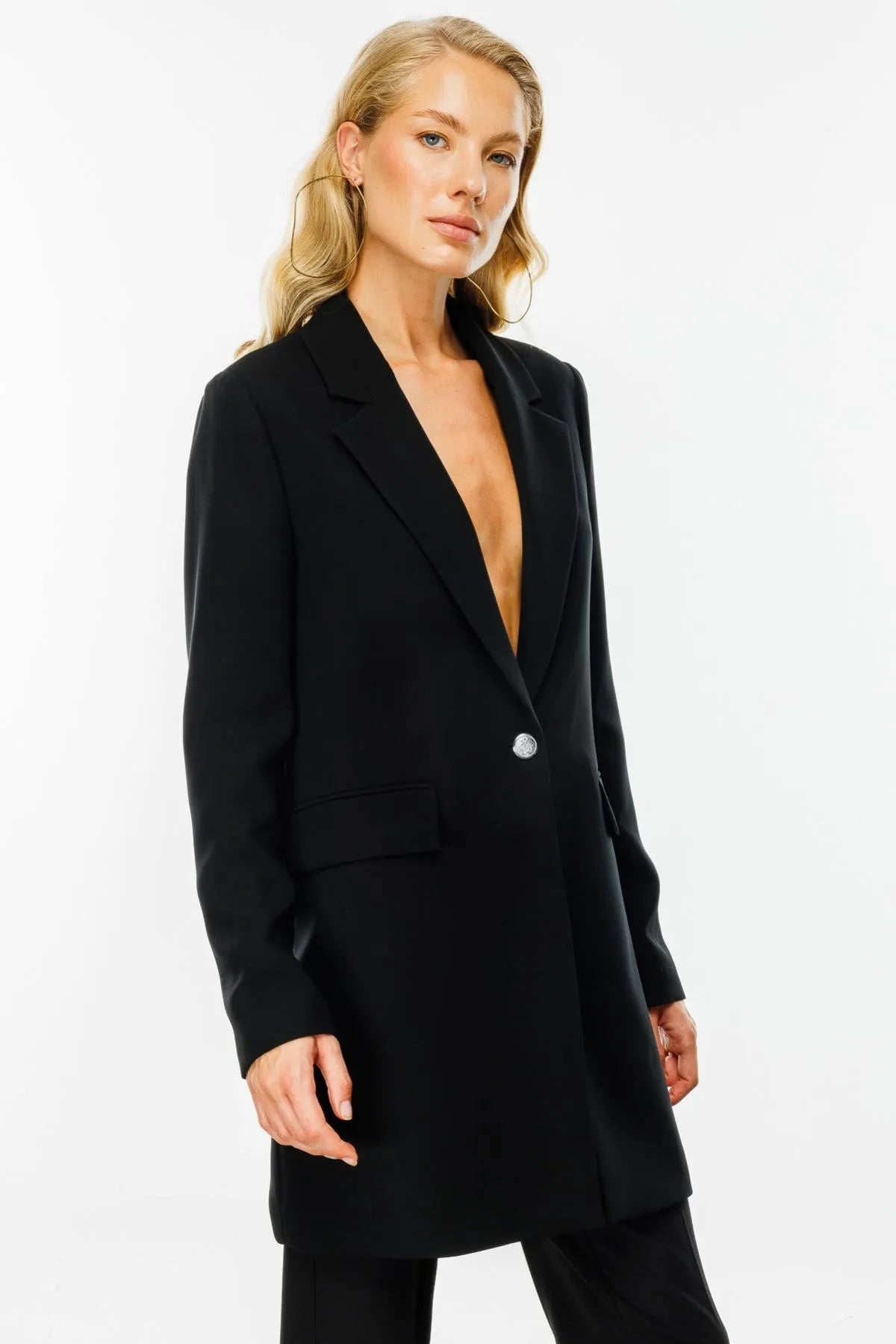 Single-Breasted Jacket with Flap Pockets