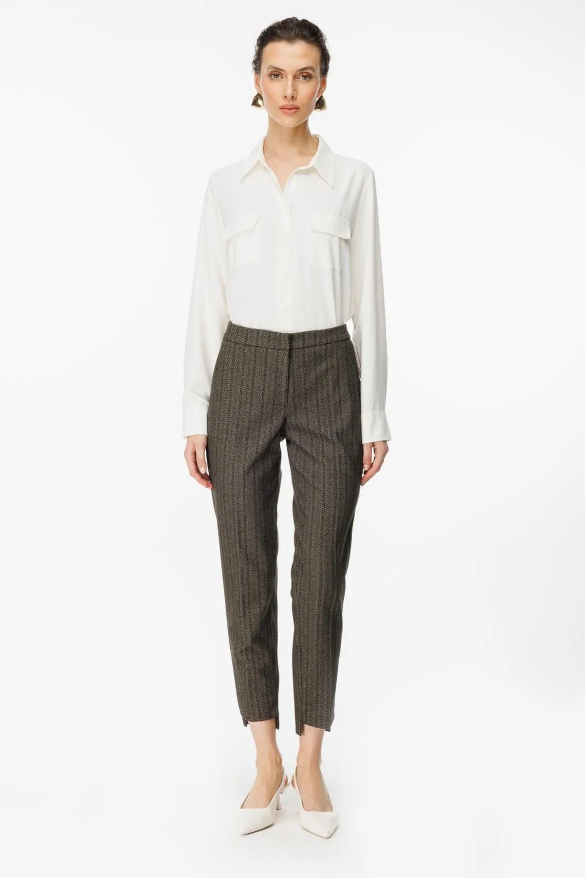 Elastic Waist Patterned Trousers