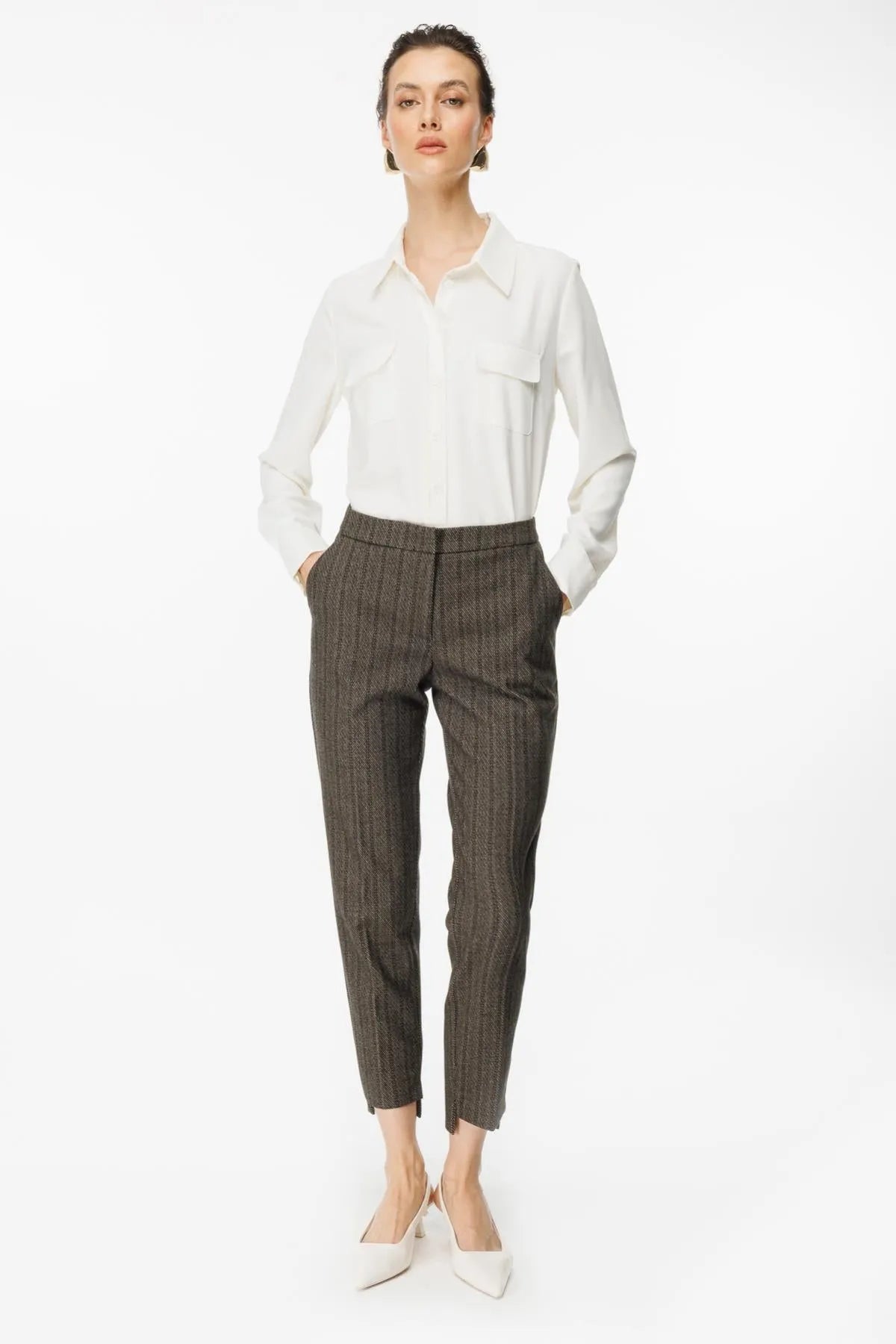 Elastic Waist Patterned Trousers