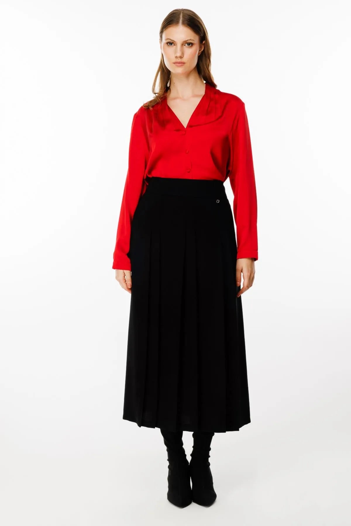 Pleated Plus Size Skirt