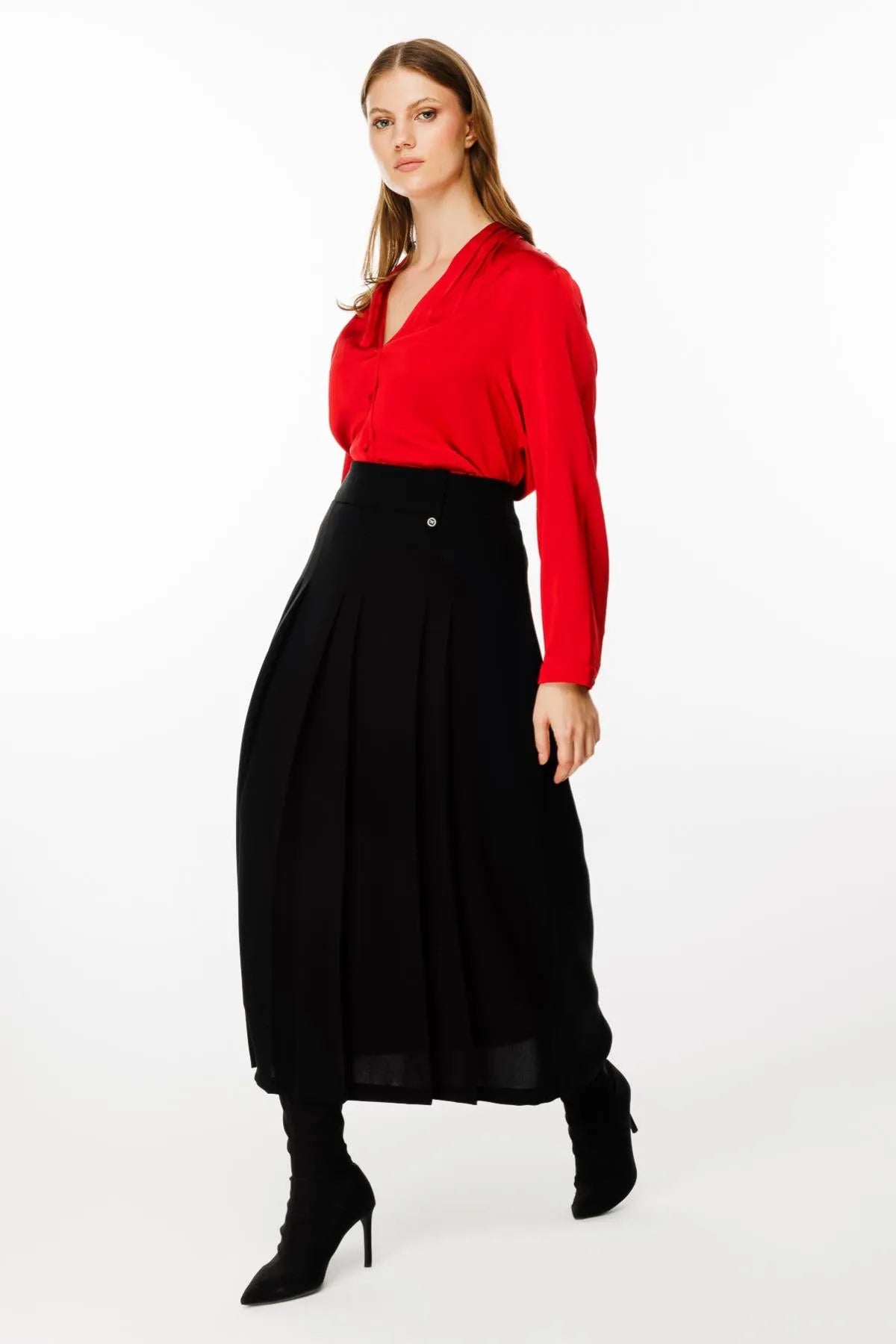 Pleated Plus Size Skirt