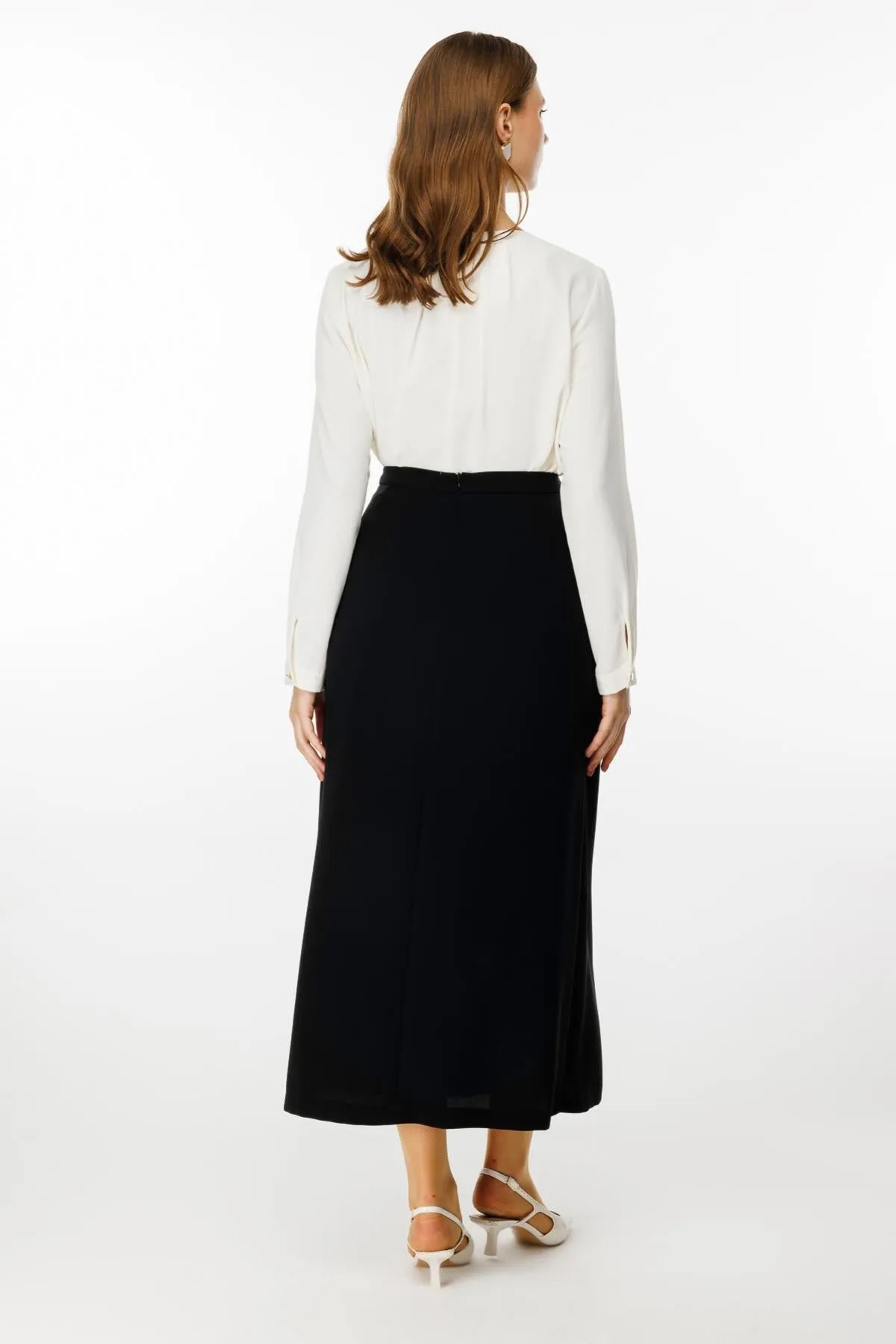 Maxi Length Crepe Classic Plus Size Skirt