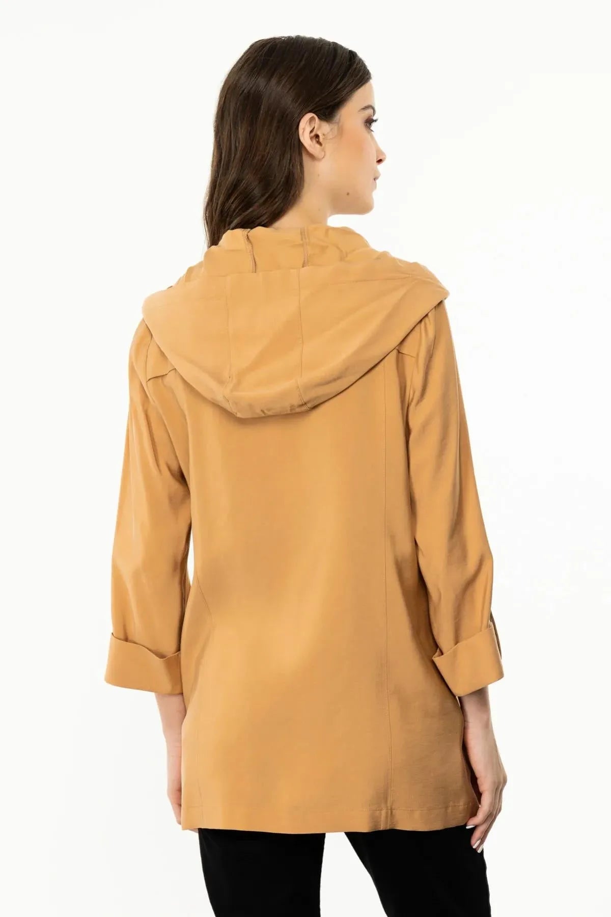 Hooded Jacket with Folded Sleeves