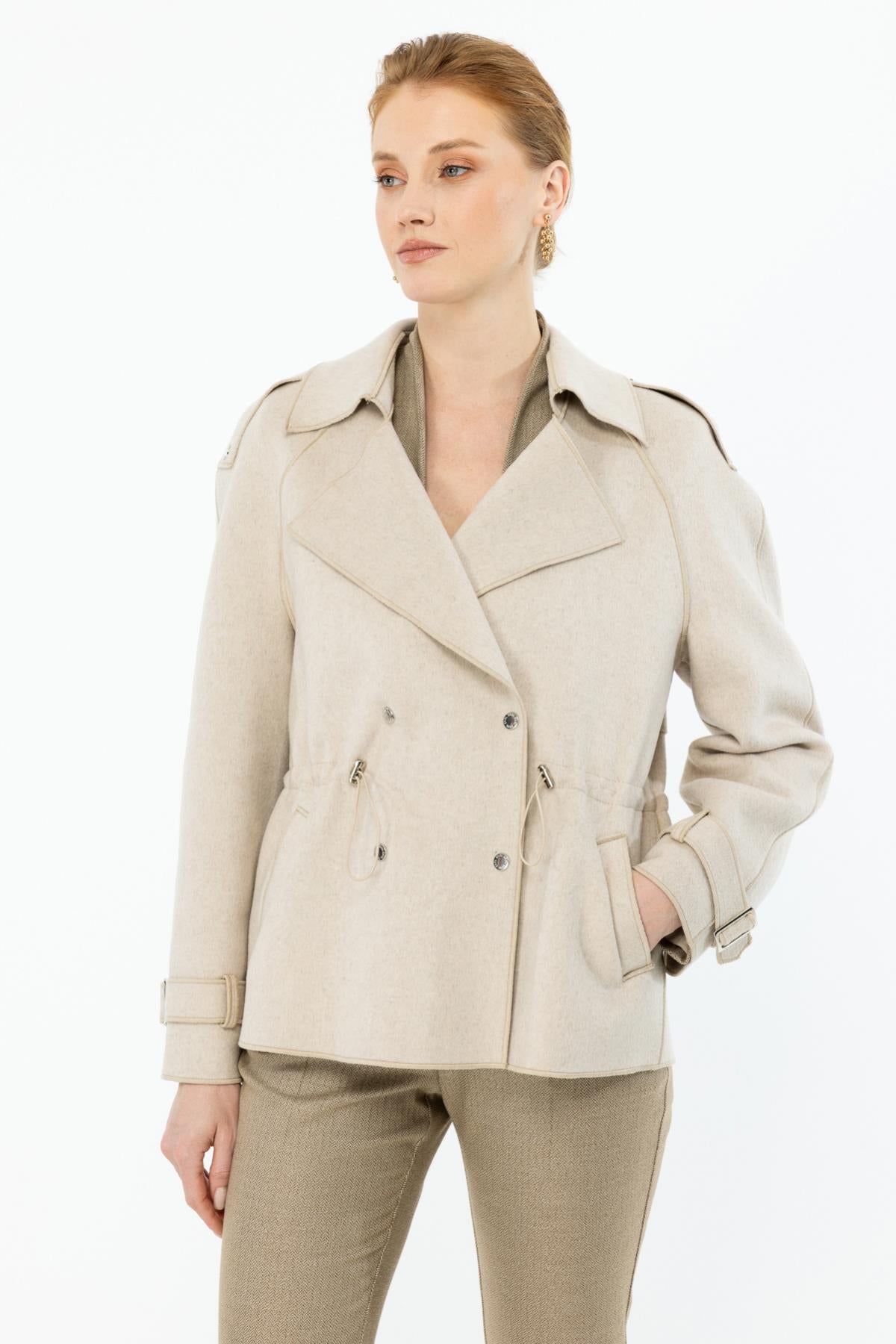 Double Breasted Belted Coat