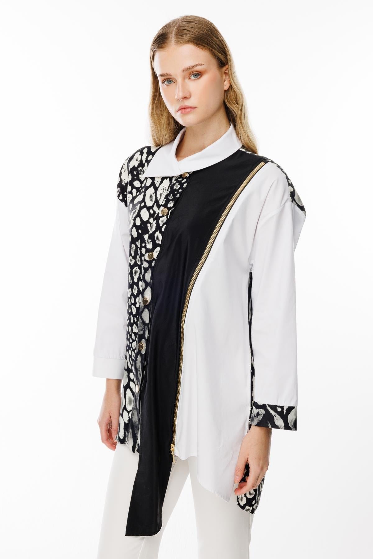 Asymmetrical Tunic with Zipper Detail