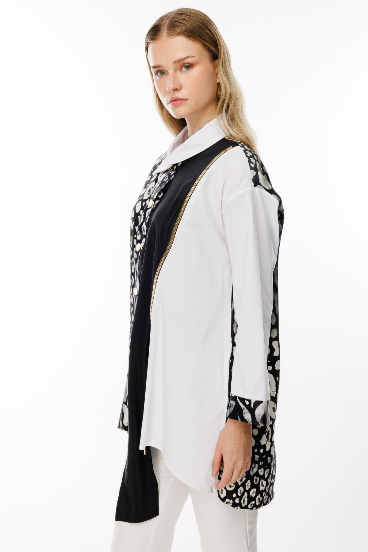 Asymmetrical Tunic with Zipper Detail