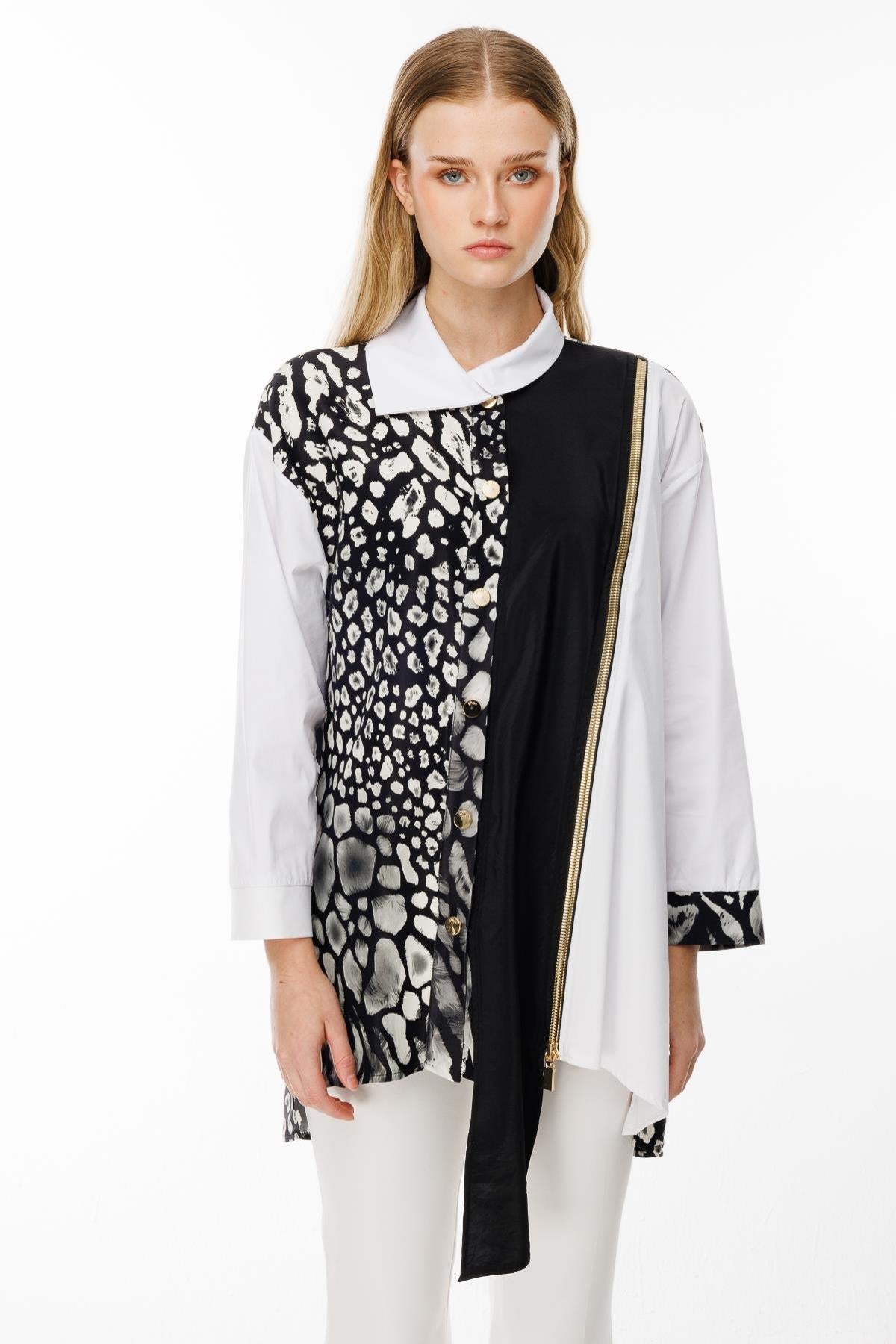 Asymmetrical Tunic with Zipper Detail