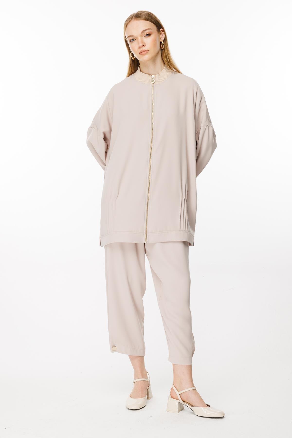 Fermuarlı Tunik Pantolon Takım - Eser Giyim