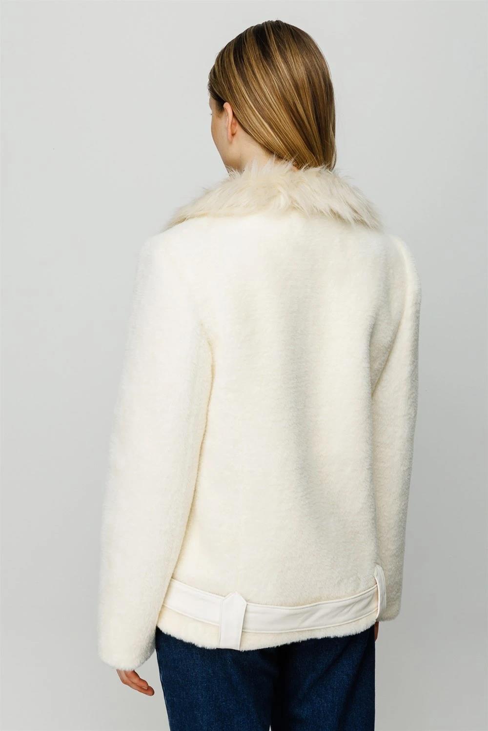 Furry Zippered Plush Short Coat