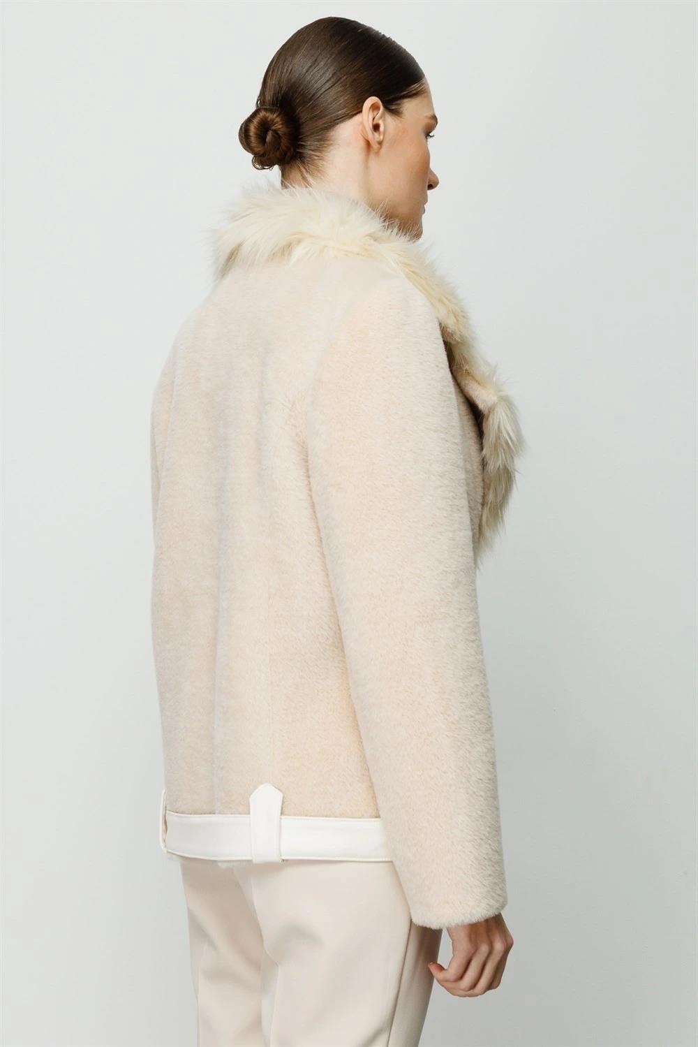 Furry Zippered Plush Short Coat