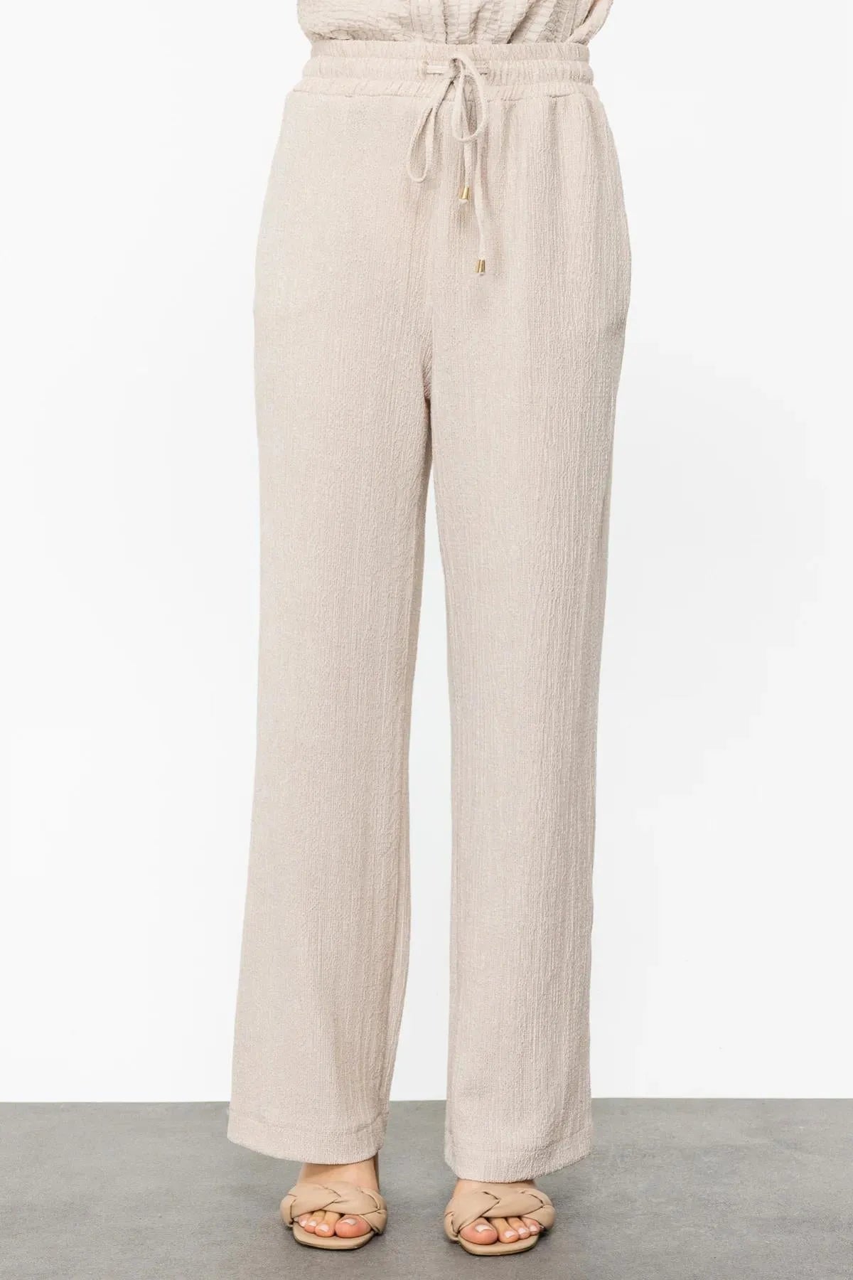 Self-Patterned Elastic Waist Trousers