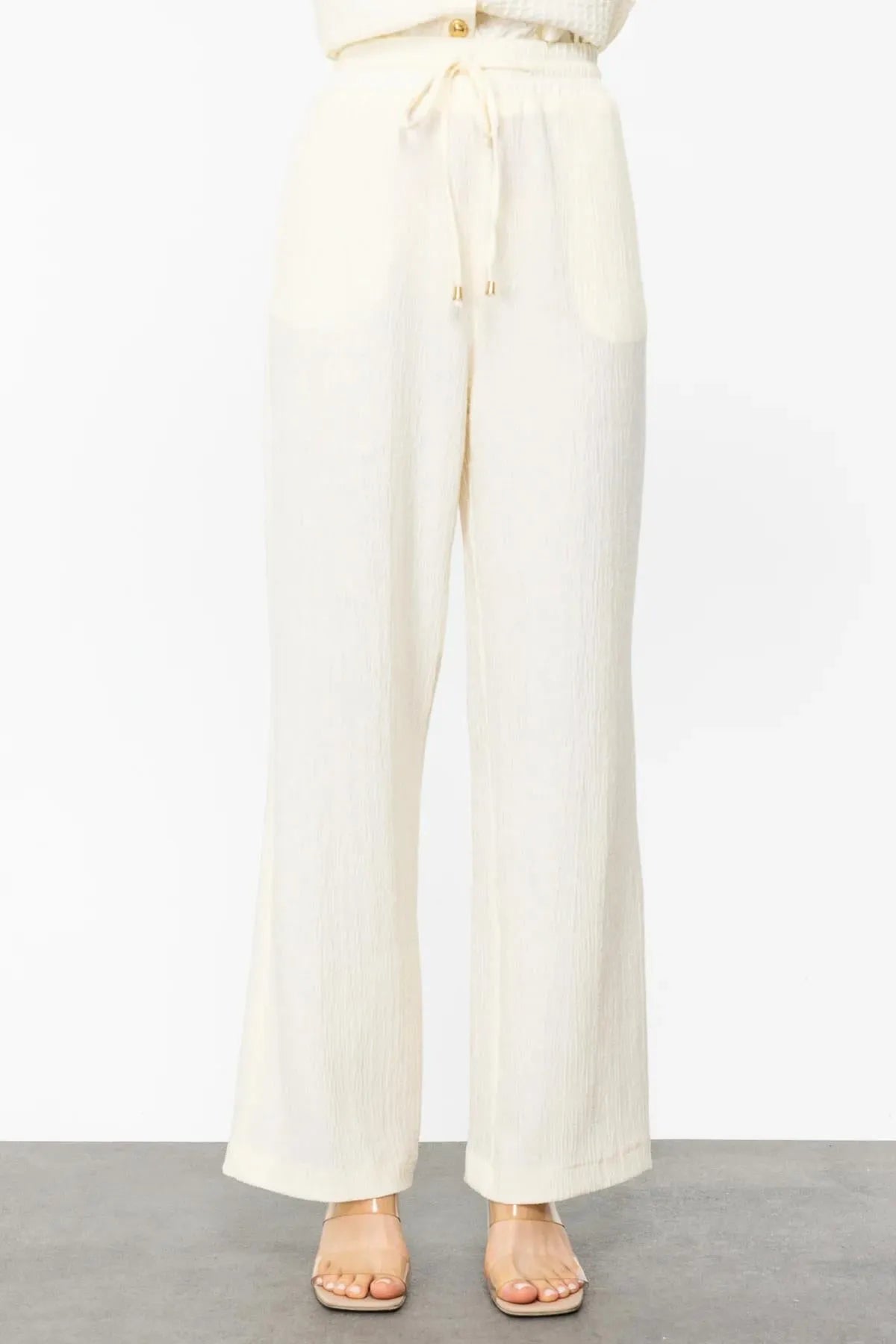 Self-Patterned Elastic Waist Trousers