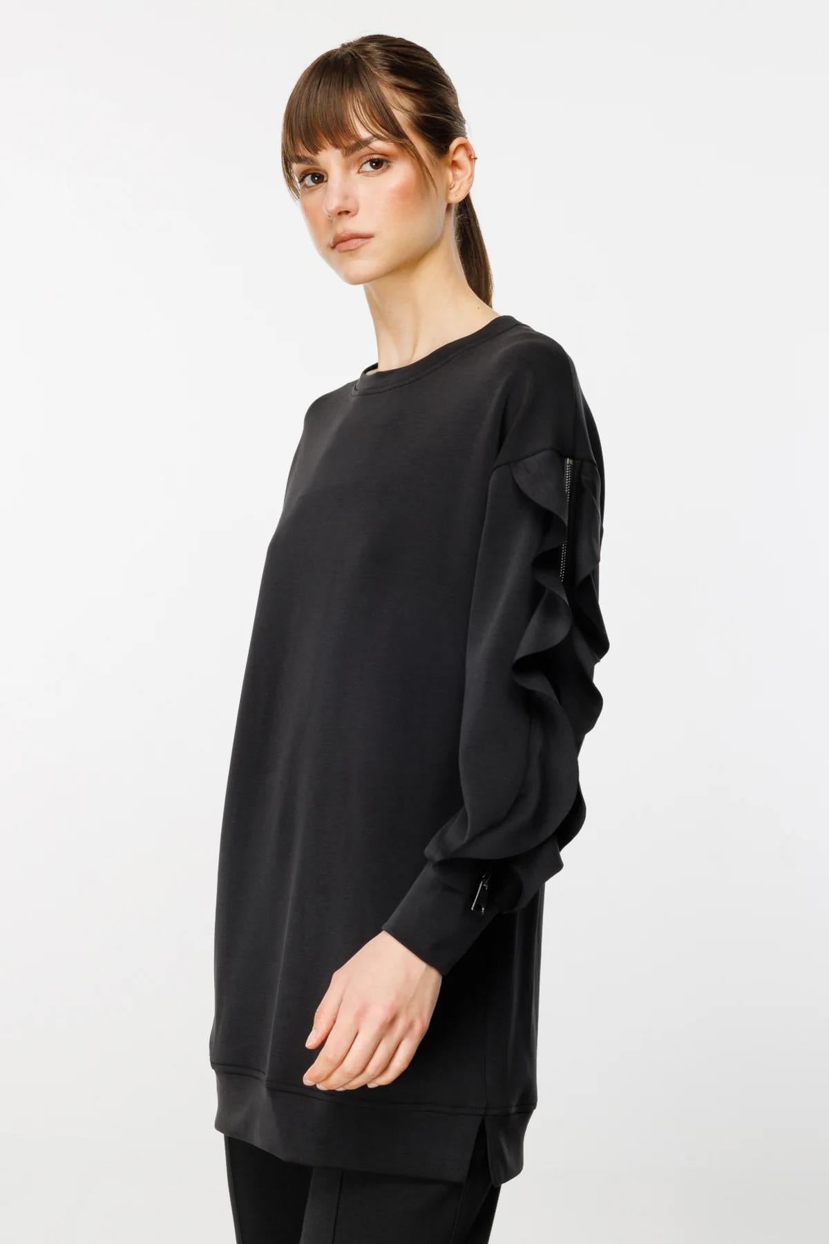 Long Tunic with Ruffled Sleeves