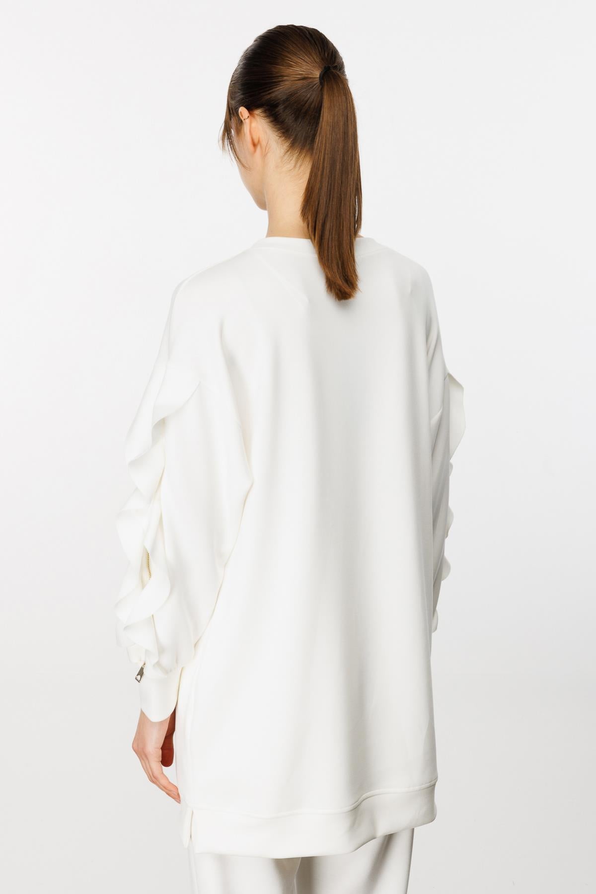 Long Tunic with Ruffled Sleeves