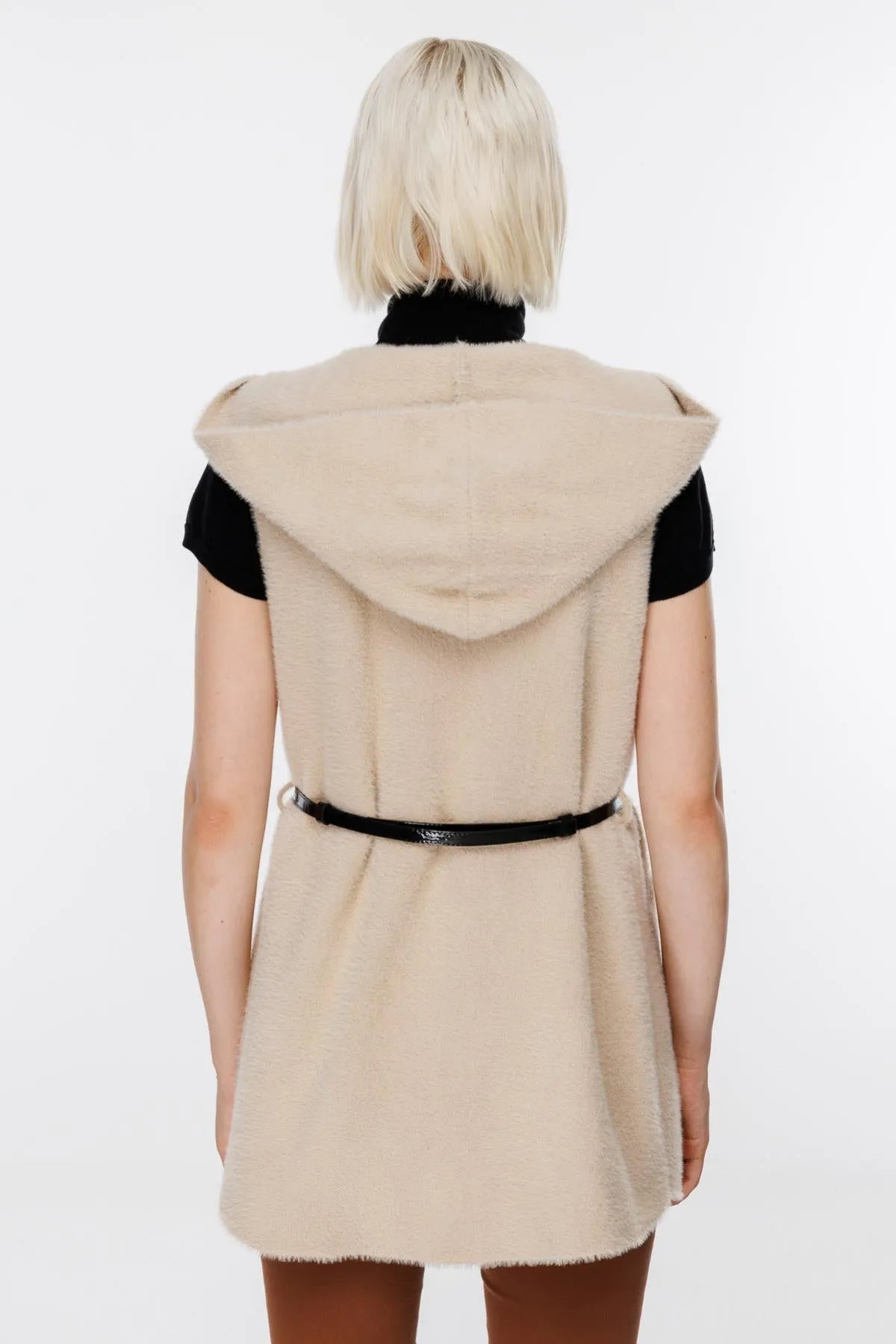 Hooded Waist Belted Vest