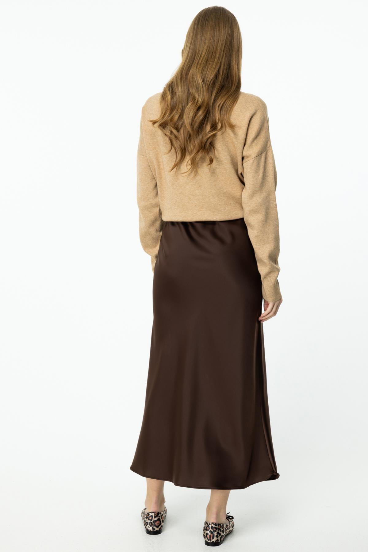 Maxi Length Satin Bell Skirt