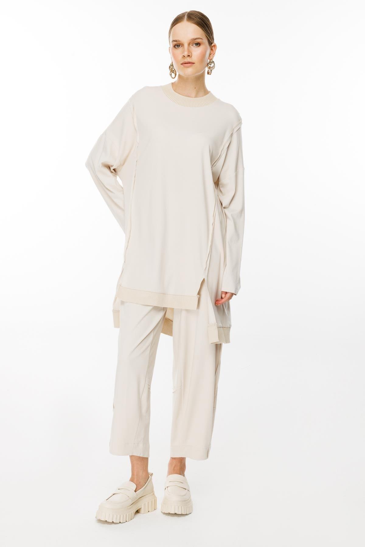 Ribana Detaylı Tunik Pantolon Takım - Eser Giyim